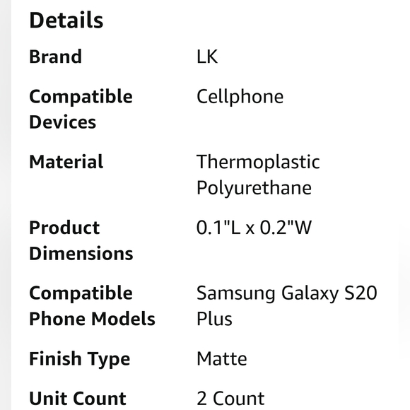 Screen Protector For Galaxy S20 Plus Screen Protector & Camera Lens Protector - Picture 12 of 12